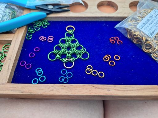 An "undecorated" chainmail Christmas Tree ornament that is also a Christmas Tree!